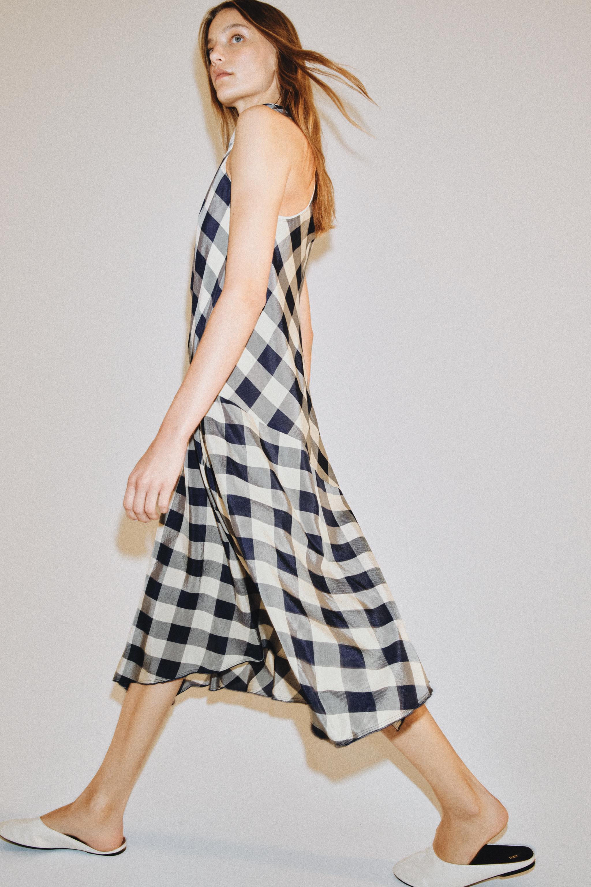 PLAID HALTER DRESS ZW COLLECTION